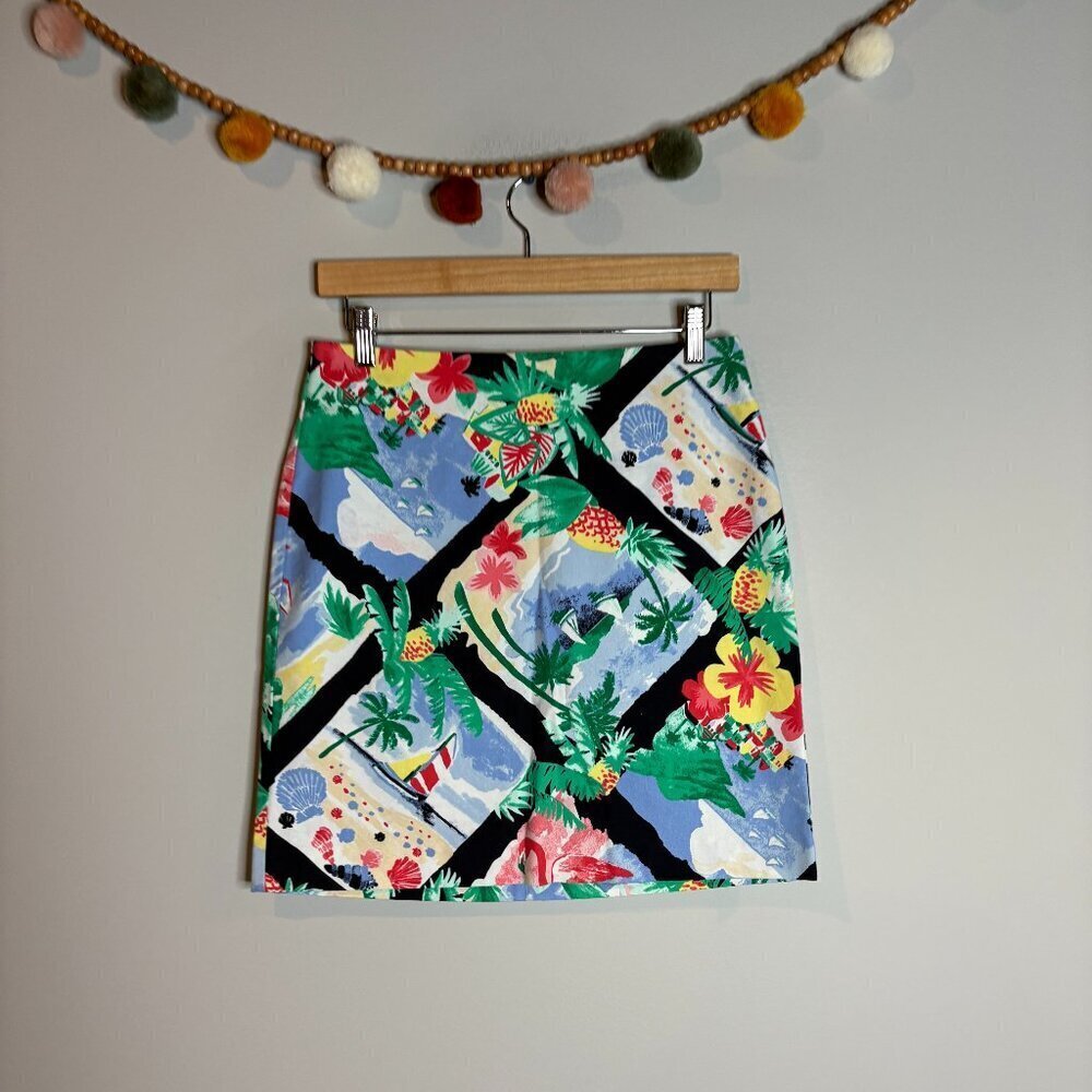 Talbots watercolor tropical skirt - Picture 1 of 4